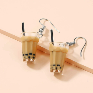 Pendientes de tuerca de esmalte con diseño de taza de café de dibujos animados, bonitos, de moda, accesorios de joyería, regalo para mujer - Product Image 4