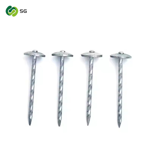 Clous de toiture à tête parapluie, type à tige cannelée, pour la construction de meubles en fer et béton, finition lisse et brillante - Product Image 1