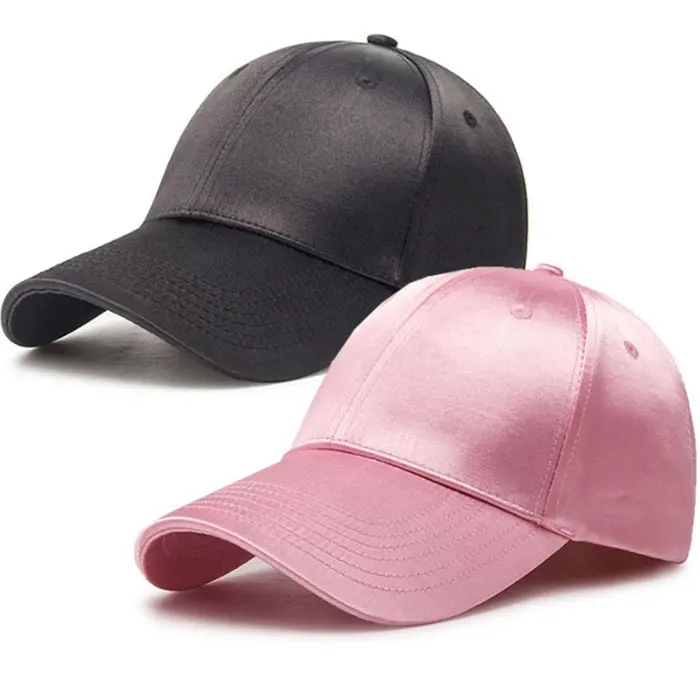 مخصص الحرير رجع قبعة بيسبول 6 لوحة التطريز قبعة بيسبول المرأة مخصص الساتان المطرزة قبعة بيسبول