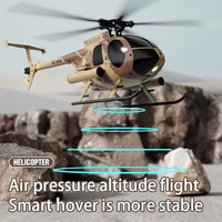 Hélicoptère RC militaire C189 MD500 1/28, jouet télécommandé 6 canaux avec gyroscope 6 axes et positionnement par flux optique
