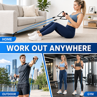 Bandas de Resistencia para Ejercicio con Asas, Set de 11 Piezas, Bandas Elásticas de TPE para Ejercicio en Casa, Gimnasio, Pilates, Yoga, Venta al Por Mayor
