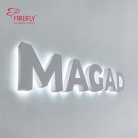 Letras 3D Personalizadas con Retroiluminación LED, Letrero de Acero Inoxidable con Halo Luminoso, Letrero Comercial para Tienda o Negocio