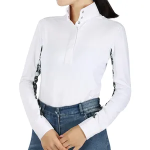 Abbigliamento equestre donna strato Base top personalizzati di alta qualità per corse di cavalli t-shirt a maniche lunghe di nuova moda