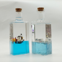 Acryl-Flüssigkeitsbriefbeschwerer mit Korken, Schwimmende Meeresfigur, Treibsand-Souvenir, Schreibtisch-Deko-Geschenk