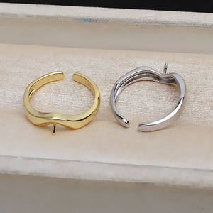 Anillo Abierto de Plata S925 Hecho a Mano por Wenchi, con Soporte para 4-5-6 Perlas, Relleno de Oro de 14k, Accesorios de Joyería Ajustables - Product Image 3