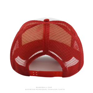 <span class=keywords><strong>Cappello</strong></span> Trucker Ricamato Personalizzato 'MONEY IS COMING' a 6 Pannelli con Rete e Chiusura Snapback, Rosso Blu Navy, Regolabile, Vendita all'Ingrosso OEM, MOQ Basso - Product Image 3