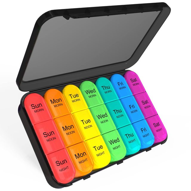 Portable Weekly Pill Box for Outdoor Adventures, 21 Grid Detachable Medicine Organizer with BPA-Free Material