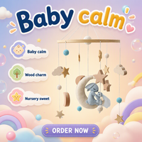 Mainan Gantung Tempat Tidur Bayi dari Kain Felt Lembut, Dekorasi Kamar Bayi yang Berputar untuk Bayi Baru Lahir