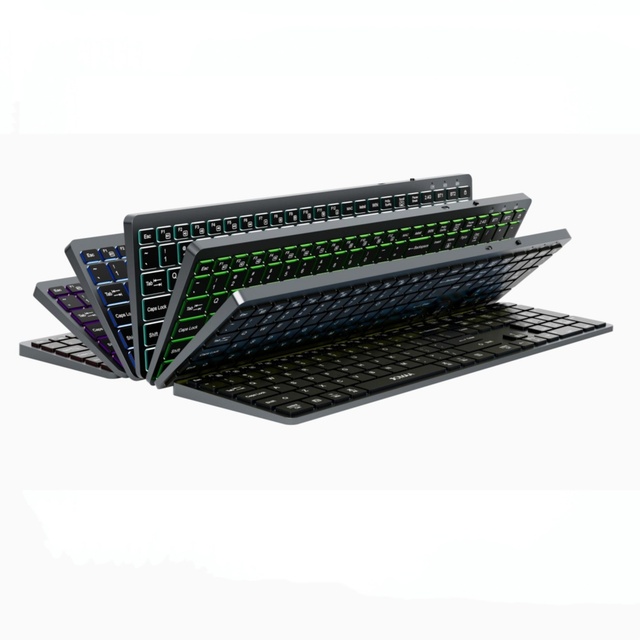 Laser Customized Language, Russian, Japanese, Hebrew, Etc. Rechargeable Daul Model Multi-Device Keyboard for Laptop Tablet Phone
