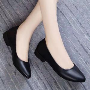 Zapatos <span class=keywords><strong>de</strong></span> PU Sólidos para Azafatas, Cómodos para Trabajos <span class=keywords><strong>de</strong></span> Larga Duración, Estilo Slip-On, Verano-Otoño, Tacón Medio, Color Negro, Novedad 2026, Ideales para Entrevistas <span class=keywords><strong>de</strong></span> Trabajo - Product Image 4