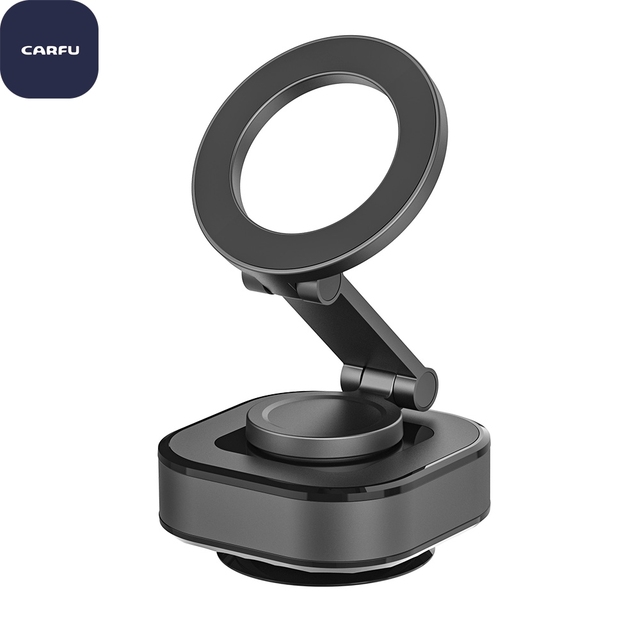 CARFU Electric Vacuum Suction Magnetic Car Phone Mount N52 MagSafe Holder 360 Foldable Stable Compact Dashboard Desk Wall