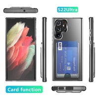 Funda de teléfono 2 en 1 con ranura para tarjeta de TPU, transparente, para Samsung S21, S22 Plus, Ultra Note 10 Plus, 20 Pro