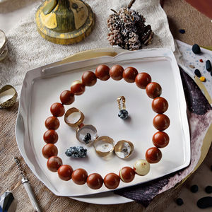 Pulseras de Cornalina Pulida de Alta Calidad y Ágata Natural Blanca y Roja - Joyería de Piedras Preciosas al por Mayor para Navidad y Halloween - Product Image 3