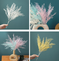 Décoration intérieure : Accessoires en herbe de bambou artificielle, bouquets de fleurs artificielles, plantes murales en PVC souple pour intérieur - Vente transfrontalière