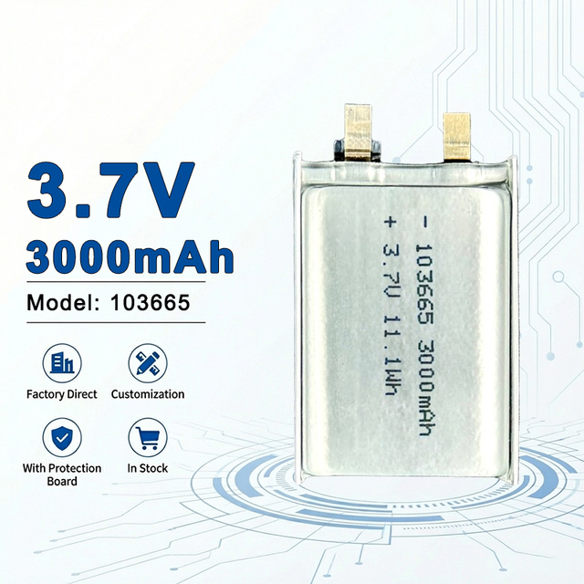 3000mAh Rechargeable 3.7V 103665 Battery Gps Polymer Lithium Battery for LED Light Driving Recorder PSP Camera 702030 101550