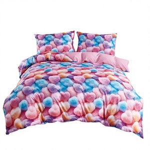Poland Stock 3D <b>Rainbow</b> Heart <b>Bedding</b> Set 3 Pieces Colorful Floral Duvet Cover 100% Polyester Fade Resistant Home EU - Product Image 1