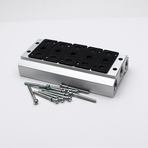 Base de Válvula Solenoide Henbo 100 200 300M 1 2 3 4 5 6 7 8 9 10F, Colector de Aluminio, Piezas Neumáticas - Product Image 1