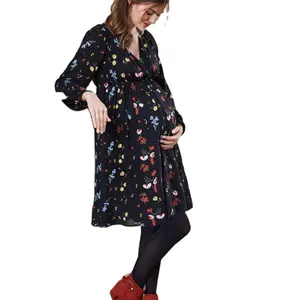 2022 летняя и Весенняя профессиональная одежда для беременных платье с длинными рукавами для женщин