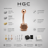 Perhiasan Tindik Nada Musik Ritmis dengan Desain G Clef Gitar Titanium untuk Cincin Perut, Telinga, Hidung, Pusar, Bibir, Lidah Grosir