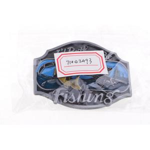 Hebilla de cinturón de aleación de lujo clásico para hombres, patrón de pesca, cremallera, estilo vaquero occidental, Material de Zinc, logotipo impreso, accesorio de regalo - Product Image 2