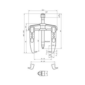 GEDORE - 8000820 Extractor universal Patrón de 2 brazos-EAN 4036976104219 EXTRACTORES MECÁNICO EXTRACTORES - Product Image 2
