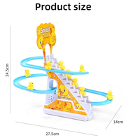 Circuit de course électrique musical et lumineux pour petits canards, jouets en plastique à encastrer avec piles, en matériau PS/PC