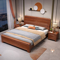 Lits en bois, lit simple, lit double, meubles de chambre à coucher, lit en bois de luxe léger de style chinois