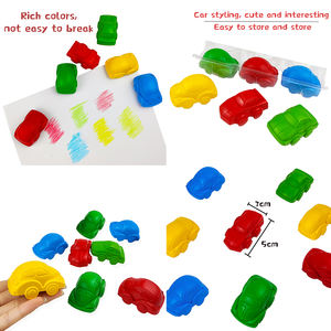 トップ中国サプライヤーかわいいマルチカラー形状6ピースプラスチック3D車パズルクレヨン子供向けアートスクール描画パーティーの好意 - Product Image 3