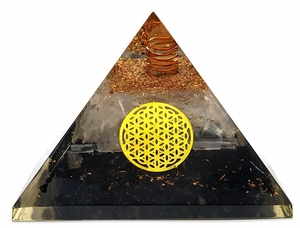Pirámide de Orgón de Turmalina Negra, Cristal Hecho a Mano, Decoración Feng Shui para el Hogar, Escultura de Meditación - Product Image 3