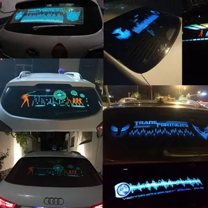 Прохладный индивидуальный светодиодный светильник, прозрачная Автомобильная виниловая наклейка, панель с логотипом