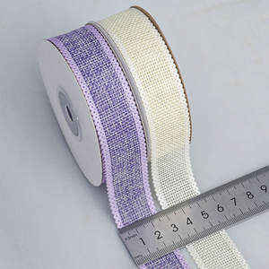 Ruban en tissu imitation lin à bords ondulés pour couture, idéal pour emballage cadeau DIY, décoration de mariage papillon, <span class=keywords><strong>bobine</strong></span> - Product Image 4