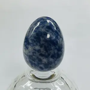 Real Polished New Beginnings Semi Precious Healing Blue Spot Jasper Stone Egg Crystal Yoni Egg