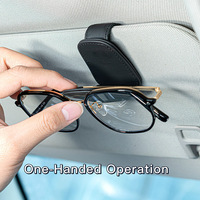 Vente chaude Auto Intérieur Accessoires Magnétique En Cuir Lunettes De Soleil Titulaire Pour Pare-Soleil De Voiture