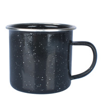 Mikenda Personnalisé 350ml Camping Tasse En Acier Émail En Gros Sublimation Logo Imprimé Tasse À Café Voyage En Métal Tasse En Céramique