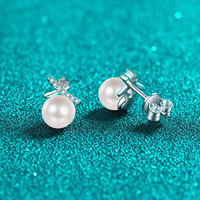 Boucles d'oreilles en argent S925 avec perles de moissanite, design croix, simples, pour femmes, bijoux de mariage et de fête, vente en gros, personnalisation