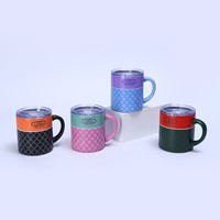 Thermos à café en acier inoxydable à double paroi de 12 oz, écologique, avec design personnalisable, moderne, pour usage au bureau, isolation chaude/froide
