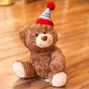 Cute Kawaii Girl Bedside <b>Top</b> Hat Birthday Teddy Bear Doll New <b>Rose</b> Teddy Bear Plush Toy Super Soft Plush PP Cotton - Product Image 5