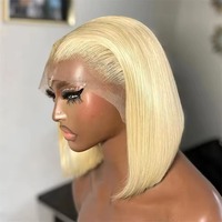 Perruque courte bob 613 Lace Front pré-plumée, cheveux humains blonds 613, perruques frontales HD 13x4 pour femmes