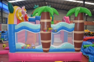 Castillo Inflable Personalizado <span class=keywords><strong>de</strong></span> Fábrica con Diseño <span class=keywords><strong>de</strong></span> Flamenco, Castillo Inflable Comercial para Alquiler <span class=keywords><strong>en</strong></span> Fiestas al Aire Libre - Product Image 2