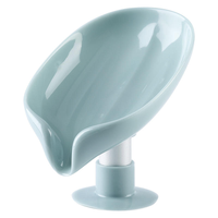 Support à Savon en Forme de Feuille avec Drainage Automatique, Boîte de Rangement Antidérapante en Plastique à Ventouse pour Salle de Bain, Douche, Évier de Cuisine