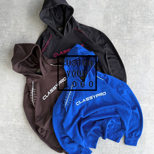 <span class=keywords><strong>Felpa</strong></span> <span class=keywords><strong>con</strong></span> <span class=keywords><strong>Cappuccio</strong></span> Minimalista <span class=keywords><strong>con</strong></span> Logo Personalizzato, Vestibilità Oversize da Uomo, Streetwear <span class=keywords><strong>con</strong></span> Cuciture a Contrasto - Product Image 1
