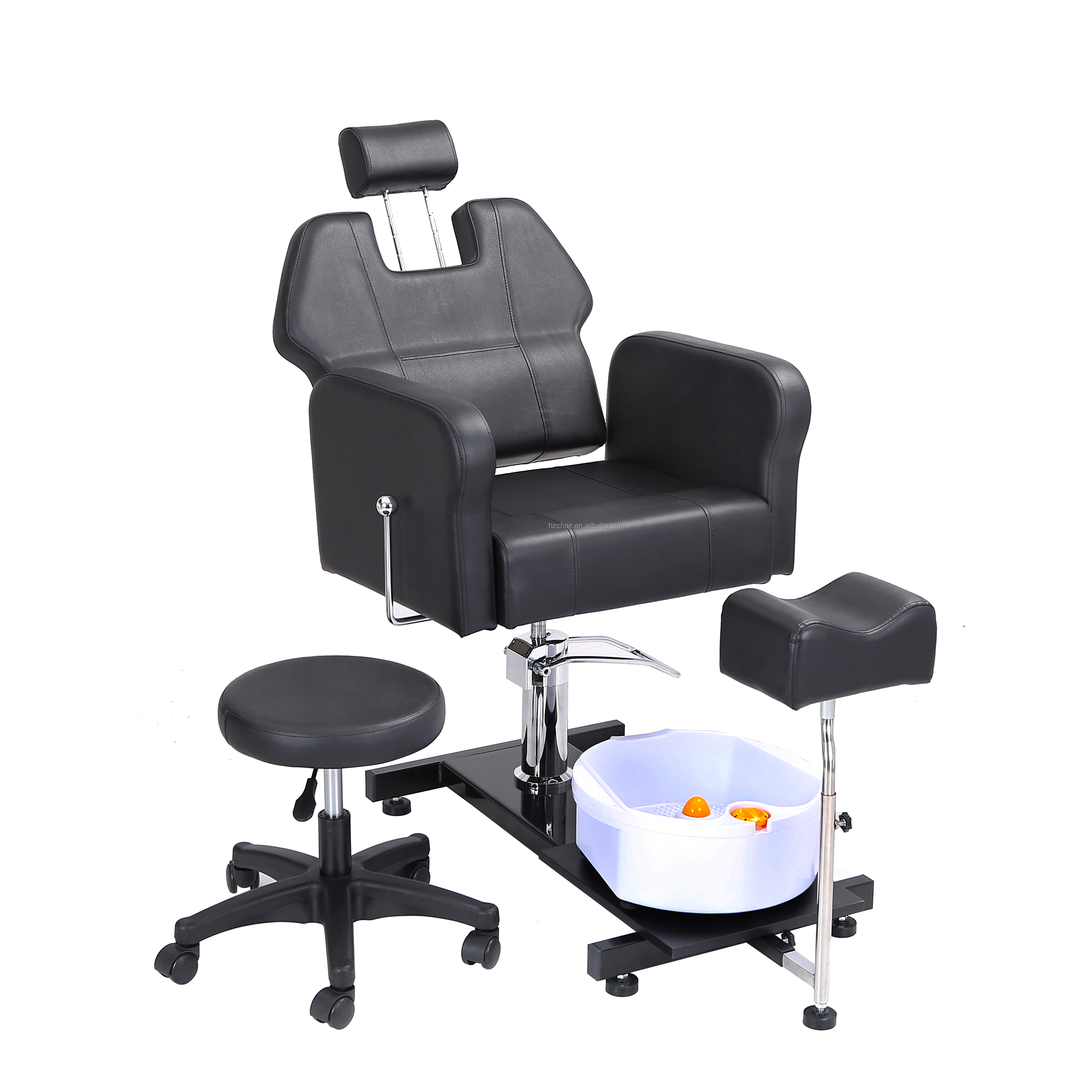 Sgabello Da Trucco Direttore - Seduta 76 Cm, Legno Di Faggio, Poggiapiedi Regolabile, Made In Italy