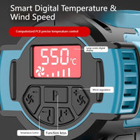 Souffleur d'air chaud électrique portable 21V à température contrôlée 1800W sans fil pour applications industrielles et de rétraction DIY 500°C