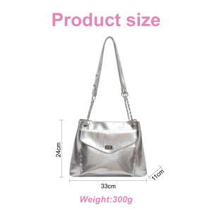 Bolso de hombro de PU de alta gama para mujer, de gran capacidad, apto para todas las estaciones, bolso cruzado con cremallera - Product Image 6