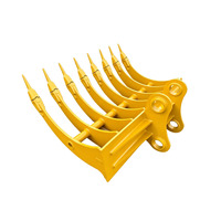Râteau à racines hydraulique, grappin décompacteur, godet pour mini-excavatrice de 0,8 à 3,5 tonnes, râteau tamiseur pour préparation de chantier et démolition