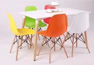 Modern Room <strong>Table</strong> White Black <strong>Coffee</strong> <strong>Table</strong> <strong>Wooden</strong> Top Set 4 Chair East Install - Product Image 5