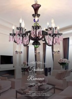Nouveau lustre en cristal de luxe léger de style européen noir et rose décoration villa hôtel restaurant éclairage intérieur