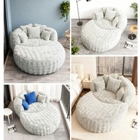 Canapé pouf en velours côtelé à poils longs avec mousse compressée, canapé tatami 2 en 1 pour petits espaces, canapé inclinable, canapé en tissu minimaliste