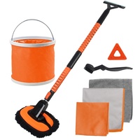 Kit de lavage de voiture 11 pièces Kit de détaillage automobile - Brosse en chenille détachable, chiffons en microfibre et outils de nettoyage des roues