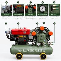 Compresseur d'air minier KAISHAN W-3.2/7, moteur diesel à vis basse pression, pompe PLC, refroidissement par air, mobile, pour forage souterrain en carrière